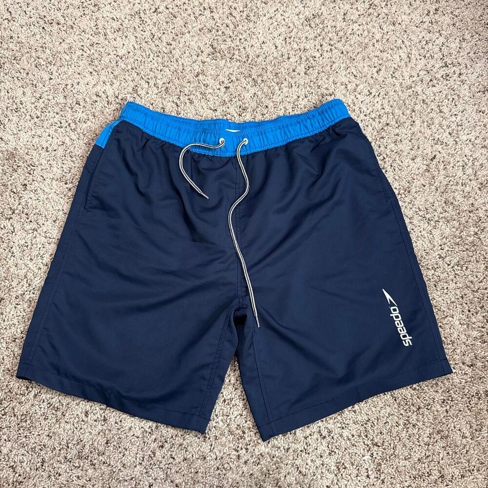 Speedo Men's Navy and Blue Swim-briefs-shorts